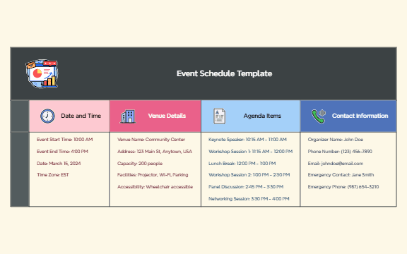 Event Schedule Template preview 1