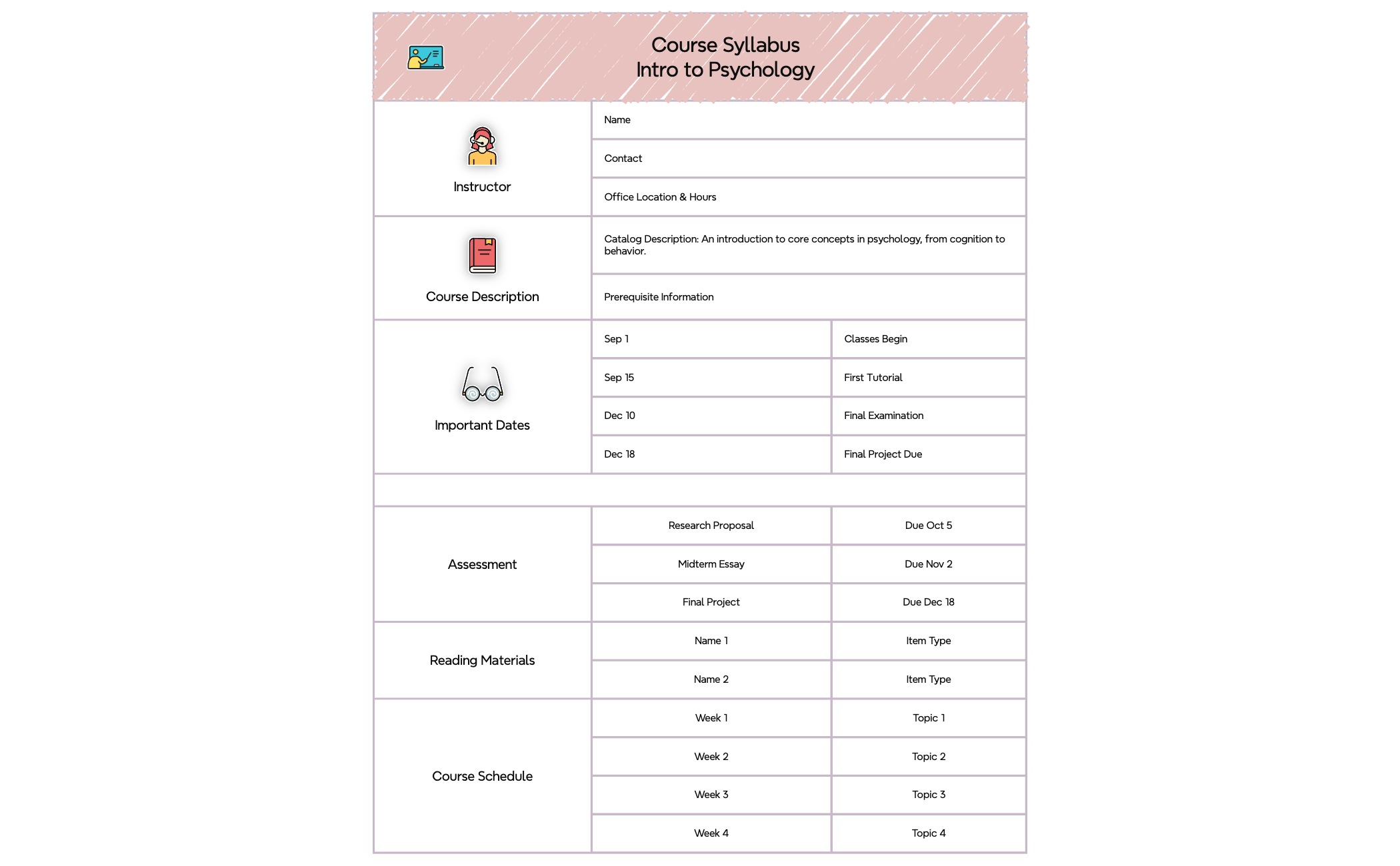 New Semester Course Syllabus
