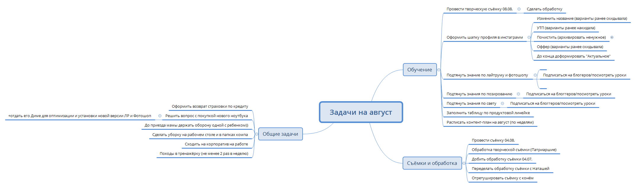 Задачи на август preview 1