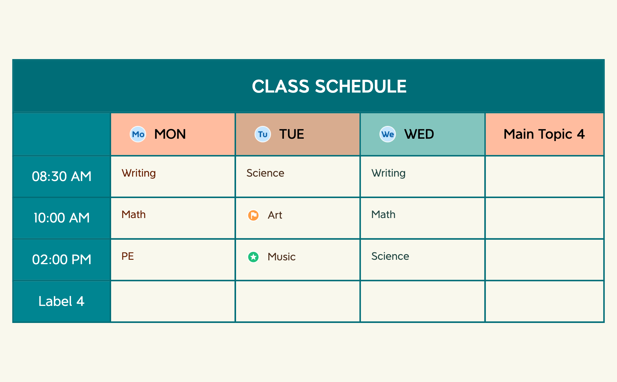 Class Schedule - XMind Template