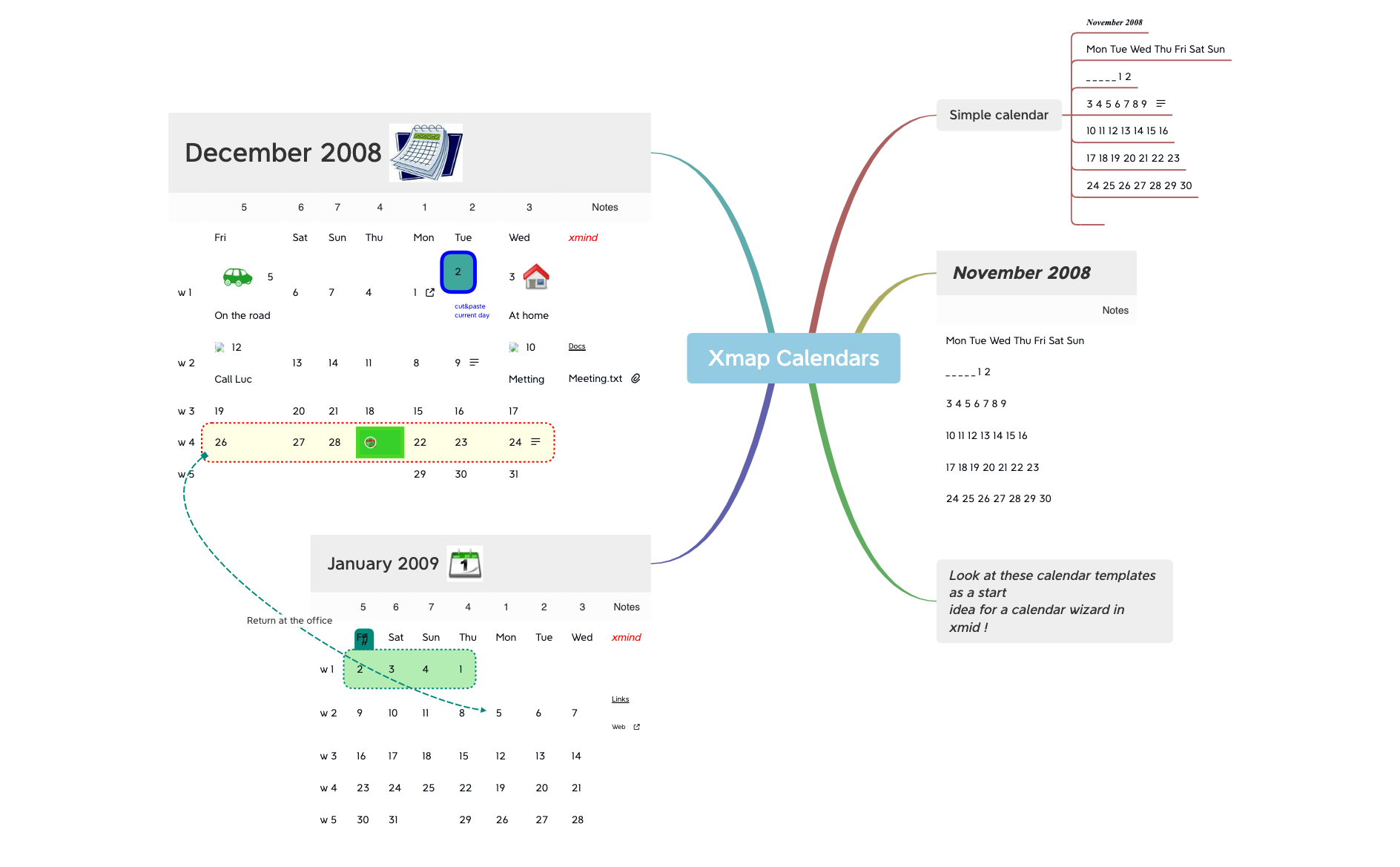 Xmap Calendars.xmind preview 1
