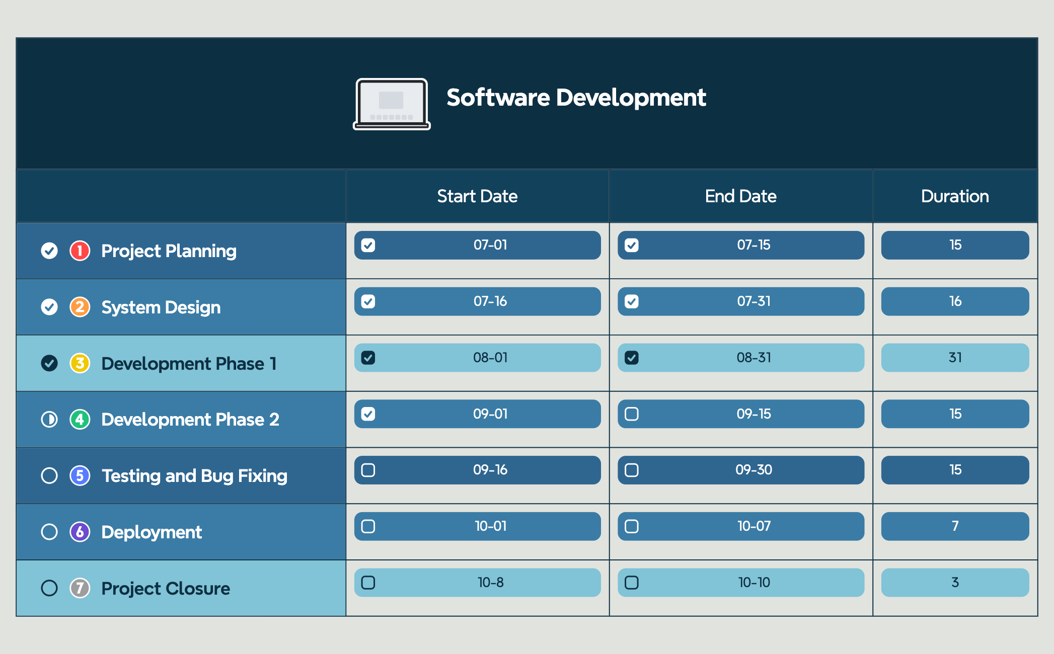 Gantt Chart for Software Development preview 1