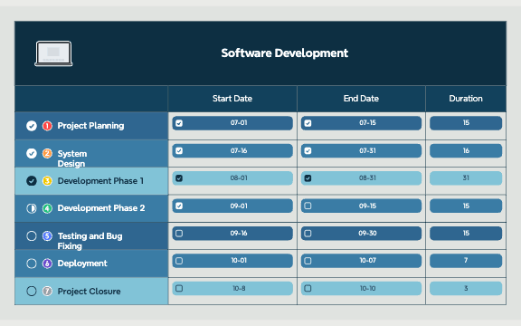 Copy of Gantt Chart for Software Development preview 1