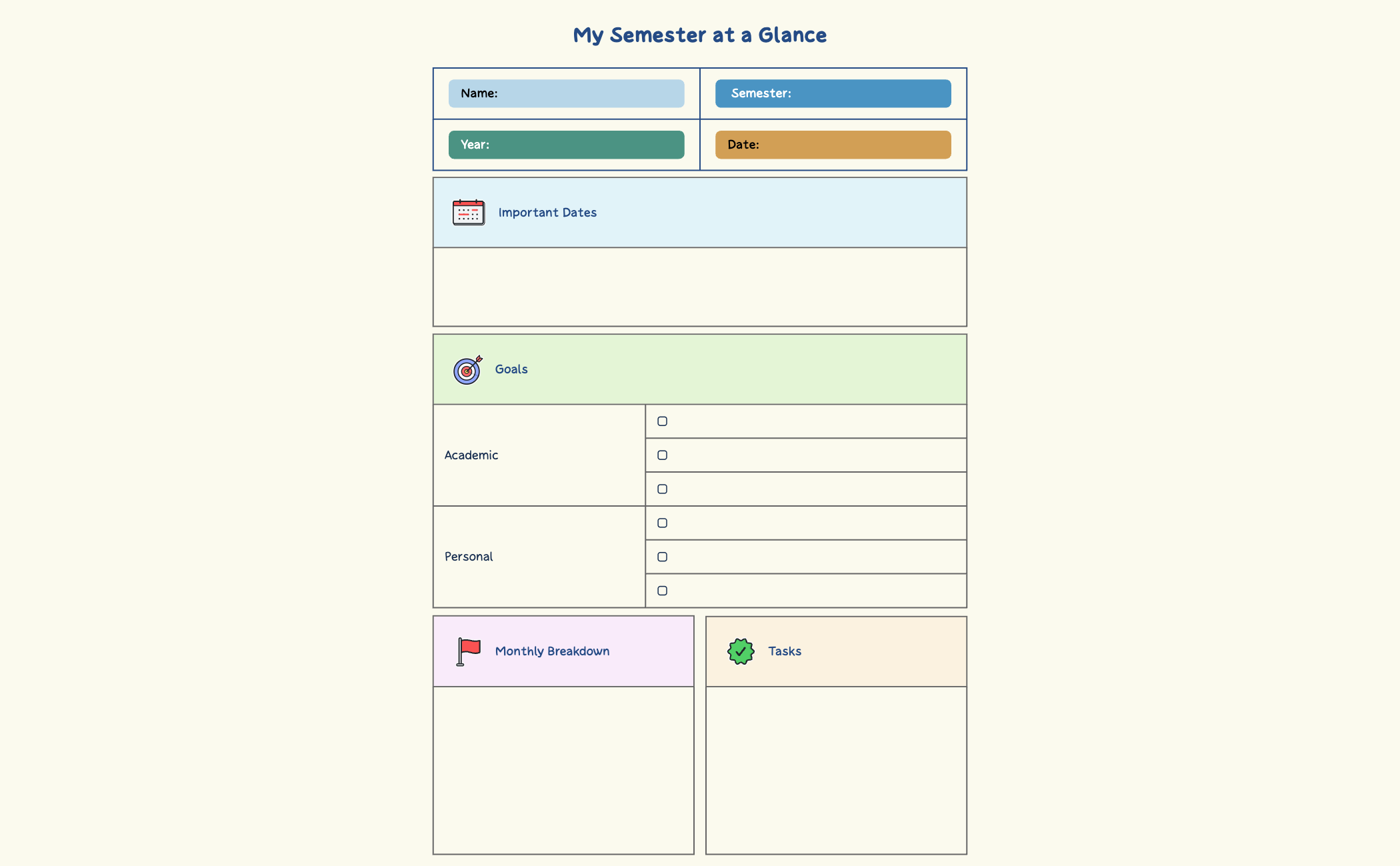 Semester Plan - XMind Template