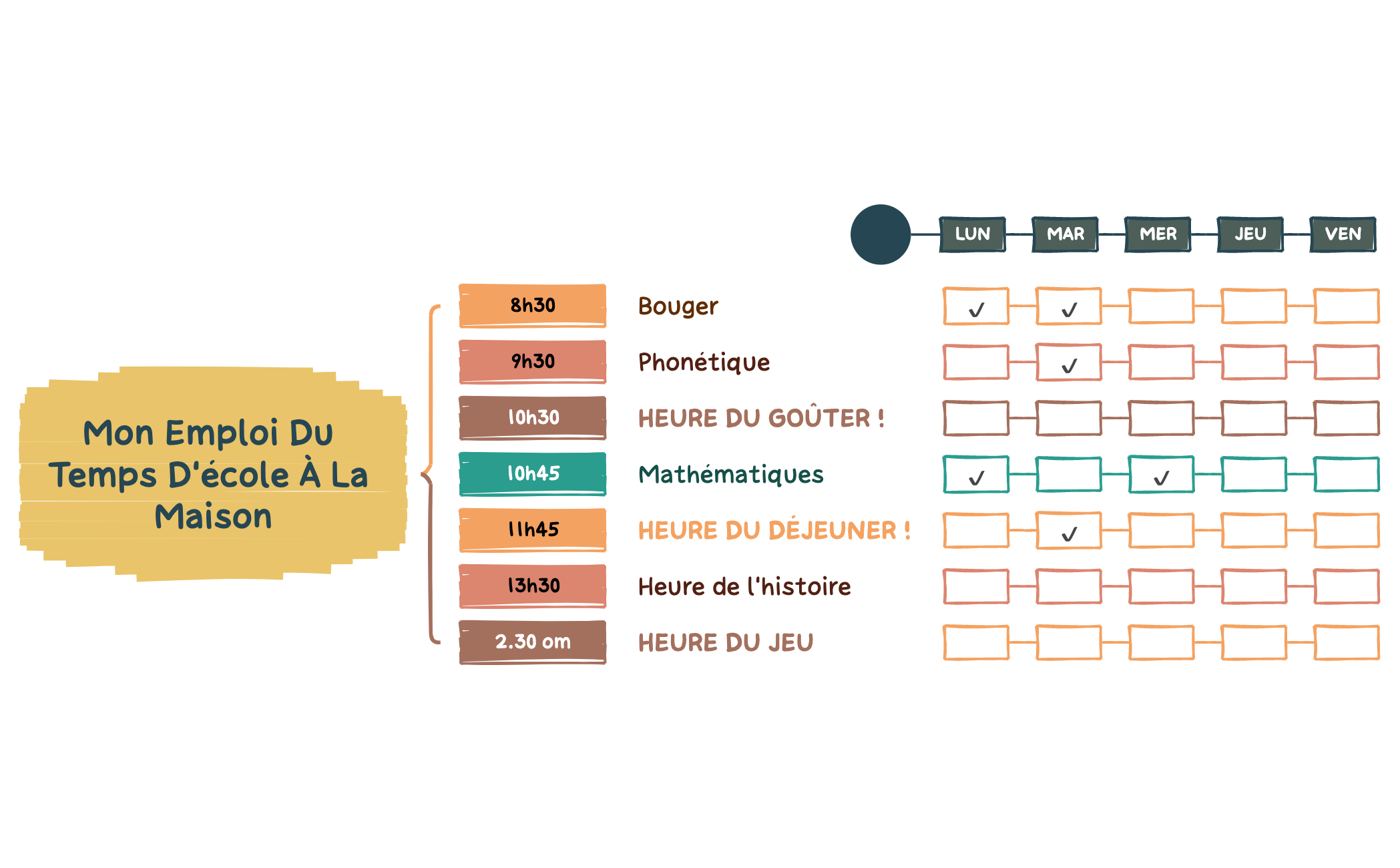 Mon emploi du temps d'école à la maison preview 1