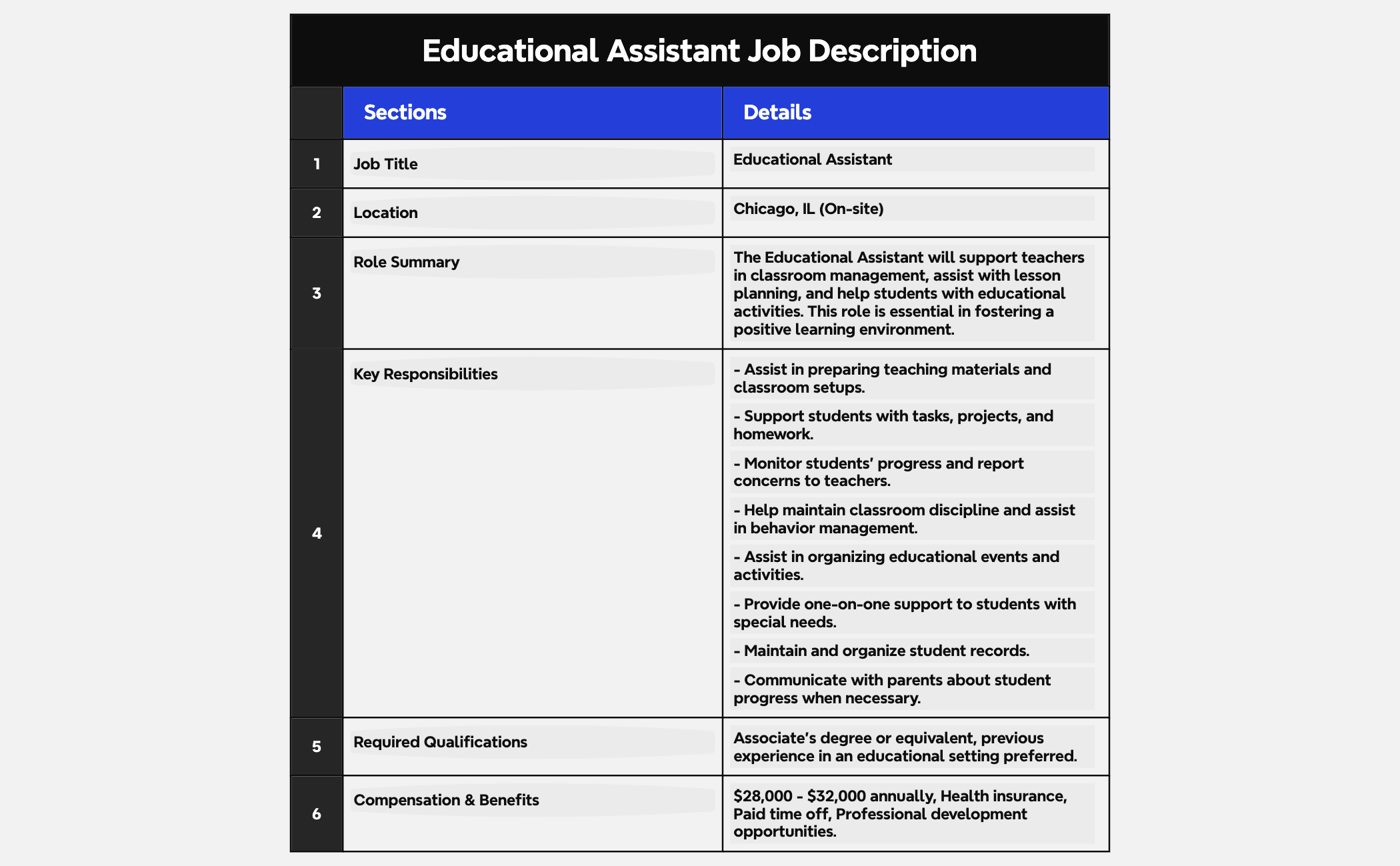 Educational Assistant Job Description preview 1