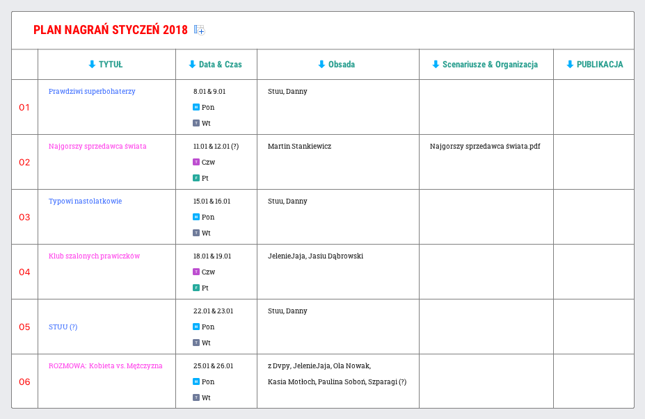 PLAN NAGRAŃ STYCZEŃ 2018 preview 1
