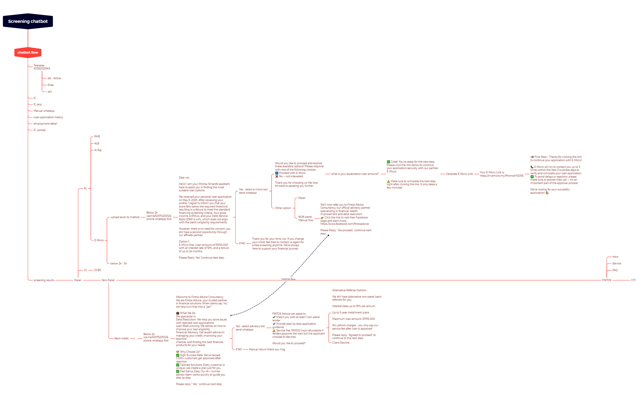 Screening chatbot preview 1