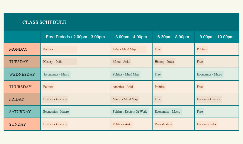 Class Schedule preview 1