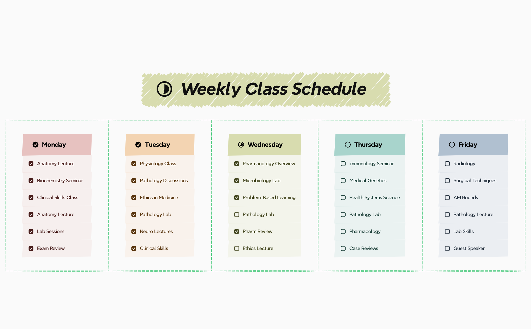 Weekly Class Schedule  preview 1