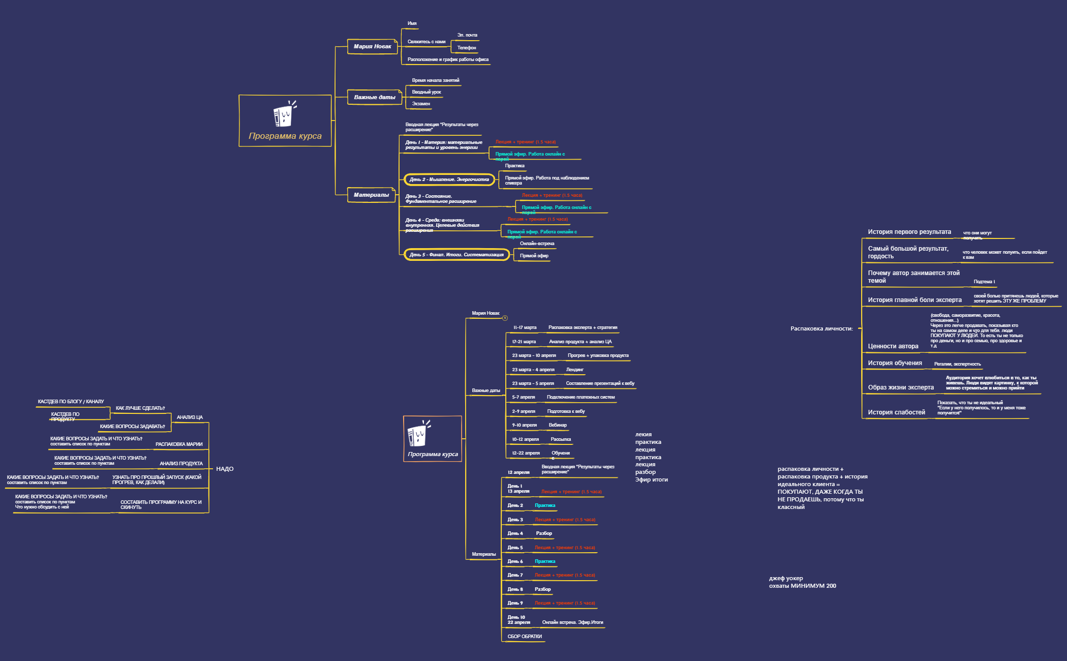 Программа курса МАРИЯ - XMind Template