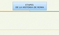 ETAPES 
DE LA HISTÒRIA DE ROMA