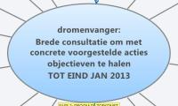 dromenvanger:
Brede consultatie om met
concrete voorgestelde acties 
objectieven te halen
TOT EIND JAN 2013