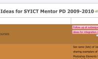 Ideas for SYICT Mentor PD 2009-2010