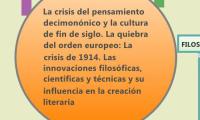 La crisis del pensamiento decimonónico y la cultura de fin de siglo. La quiebra del orden europeo: La crisis de 1914. Las innovaciones filosóficas, científicas y técnicas y su influencia en la creación literaria