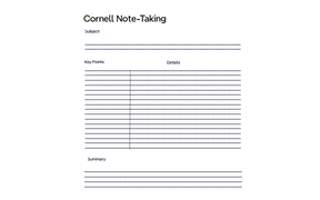 Traditional Cornell Note-Taking Method