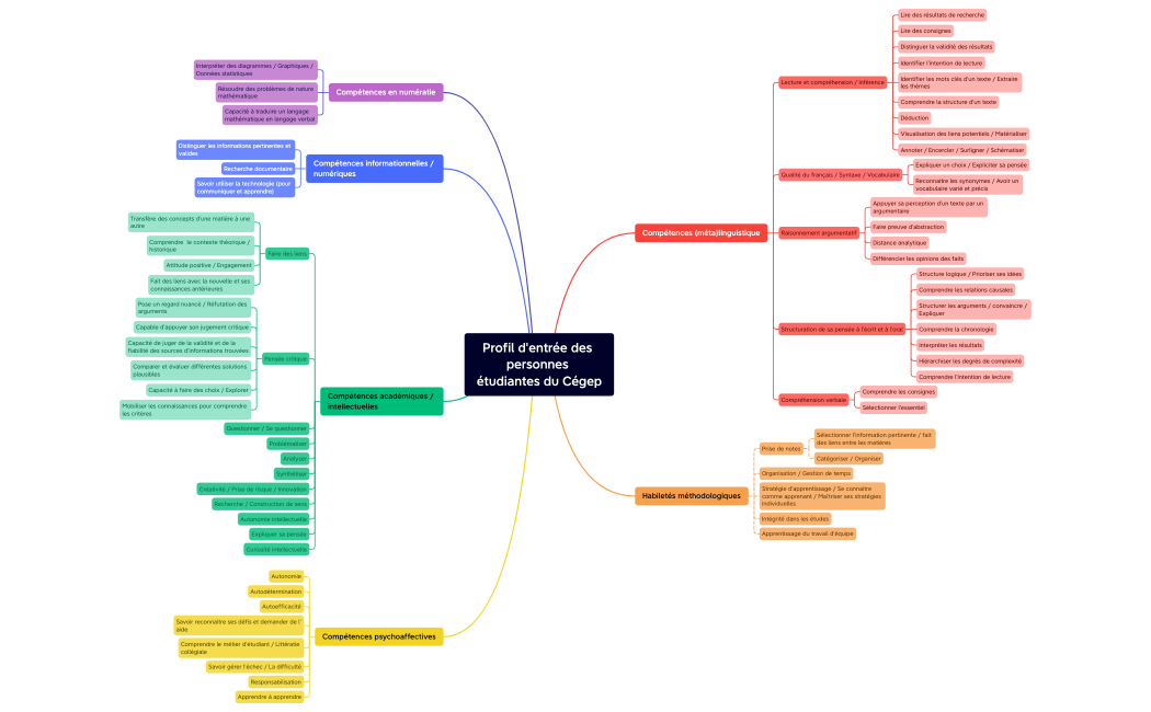 Profil d'entrée des personnes étudiantes du Cégep.xmind