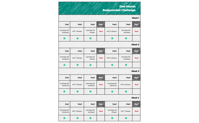 One-Month Bodycombat Challenge