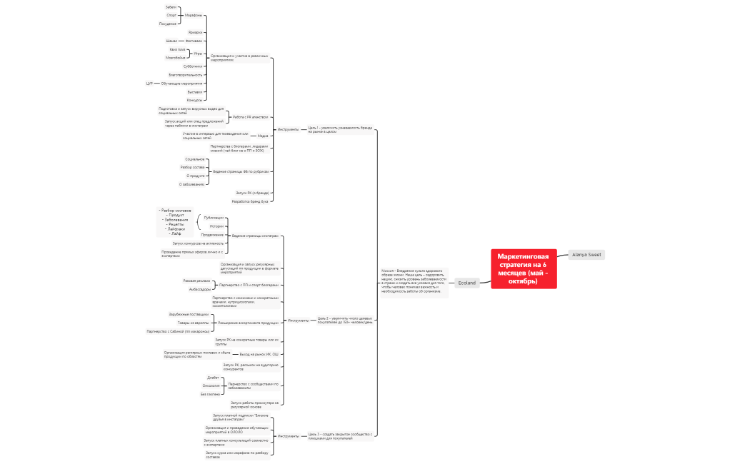 Маркетинговая стратегия на 6 месяцев (май - октябрь) 