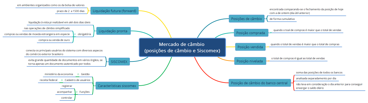 Mercado de câmbio (posições de câmbio e Siscomex)