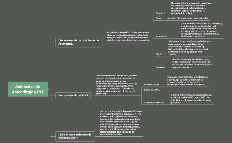 Mapa Conceptual Ambientes de Aprendizaje y PLE