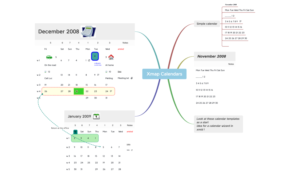 Xmap Calendars.xmind