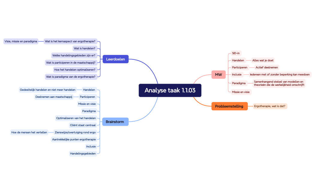 Analyse taak 1.1.03 de ergotherapeut, wie is dat 