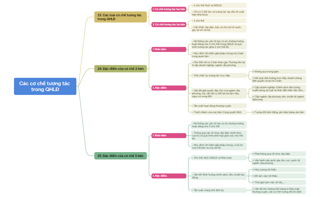 Các cơ chế tương tác trong QHLĐ