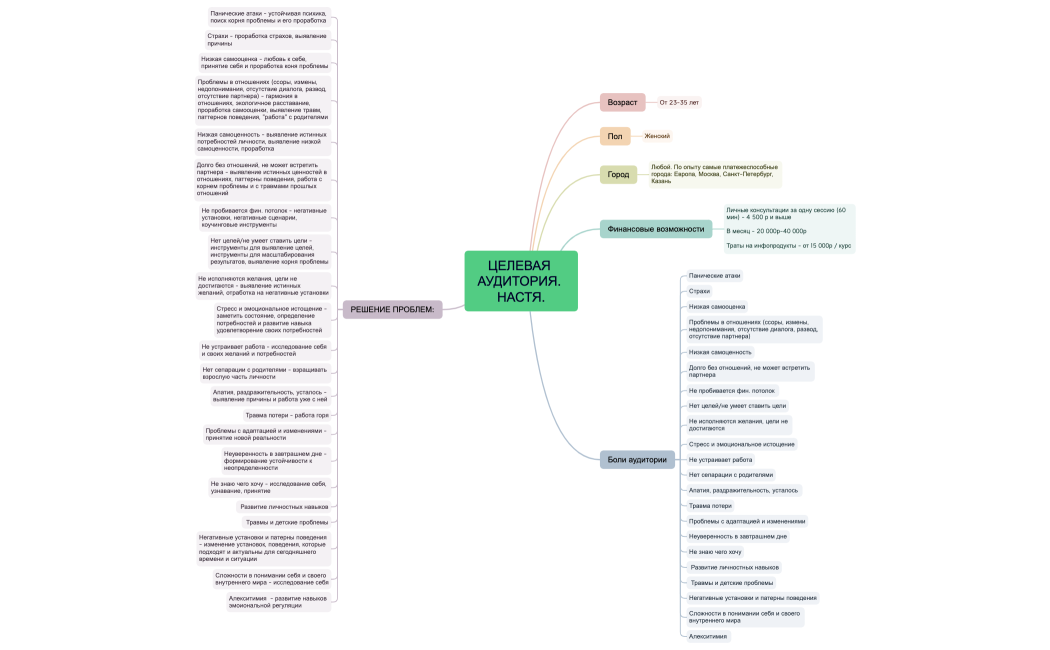 ЦЕЛЕВАЯ АУДИТОРИЯ. НАСТЯ.