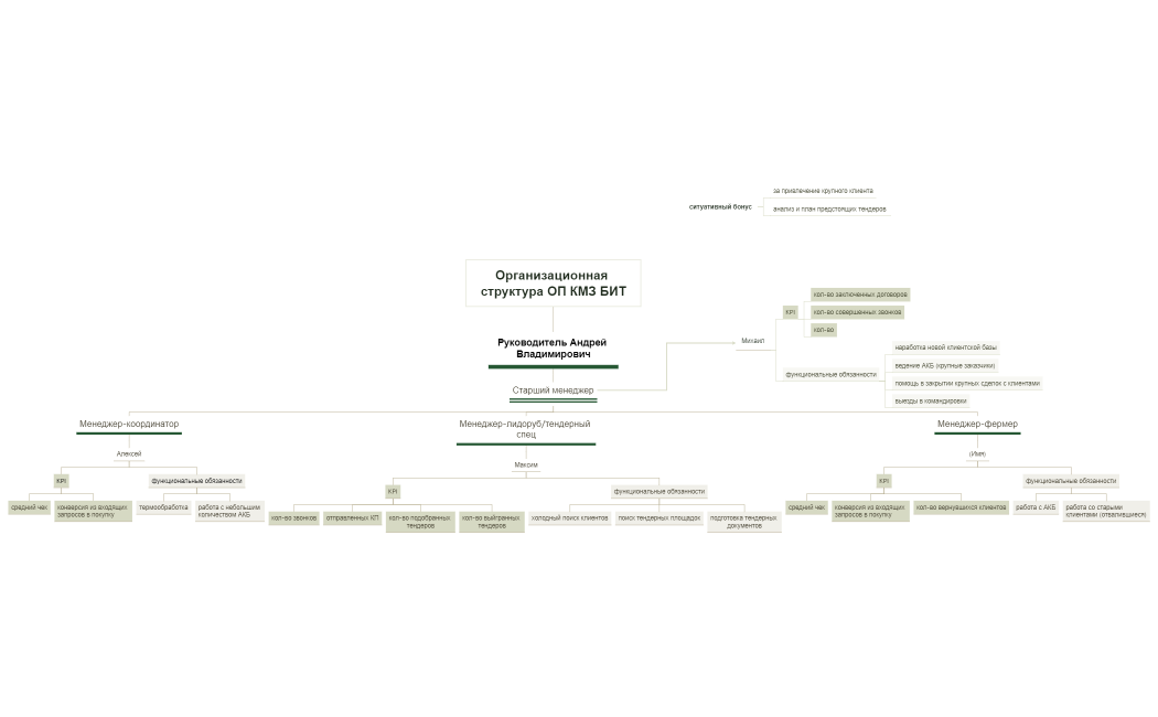 Организационная структура ОП КМЗ БИТ