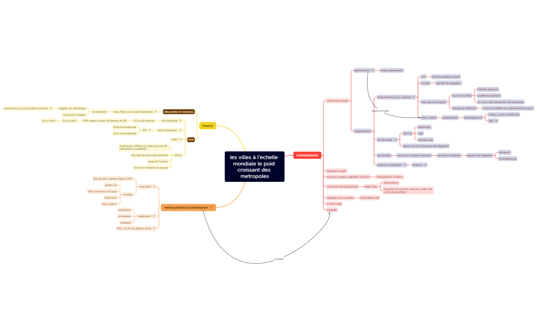 les villes à l'echelle mondiale le poid croissant des metropoles