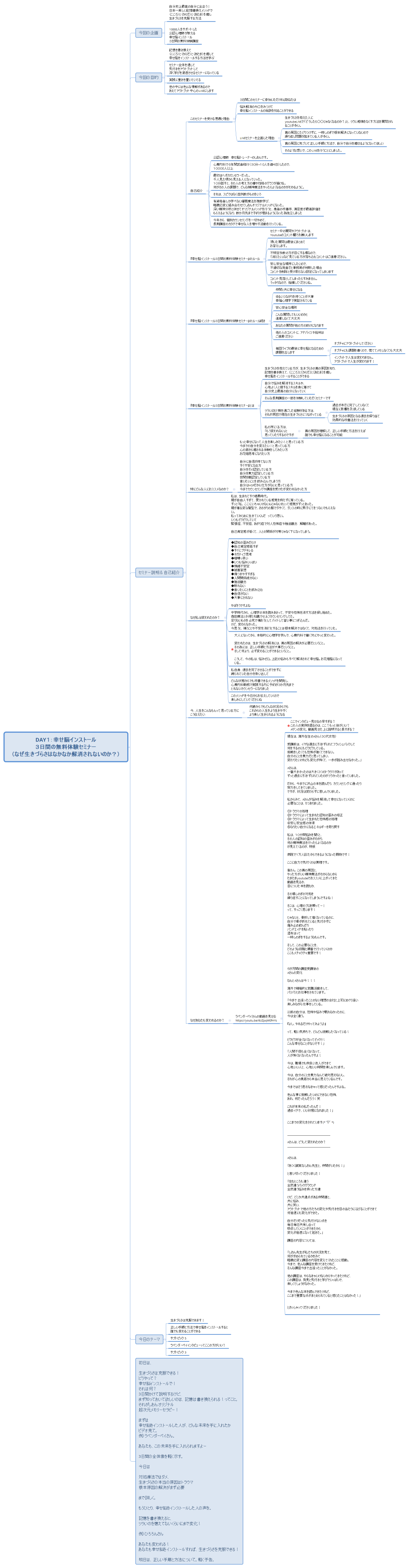 DAY１：幸せ脳インストール ３日間の無料体験セミナー （なぜ生きづらさはなかなか解消されないのか？）