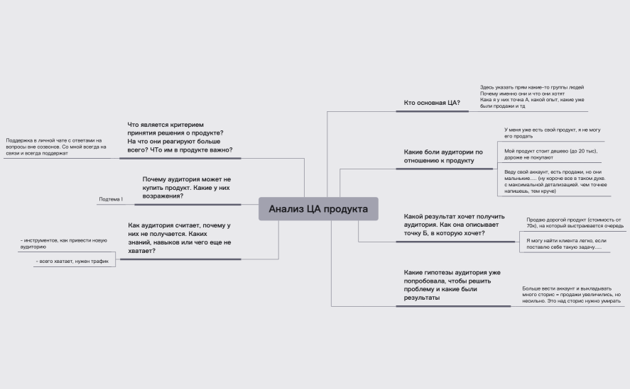 Пример анализ ЦА продукта