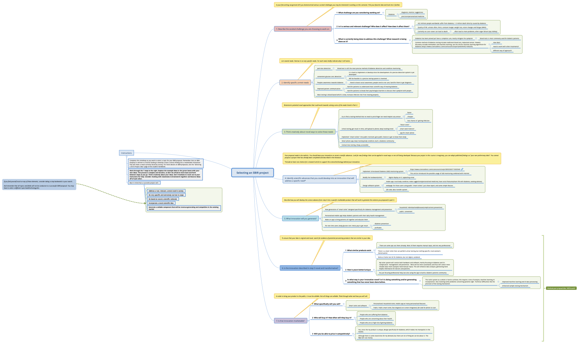 Selecting an SBIR project