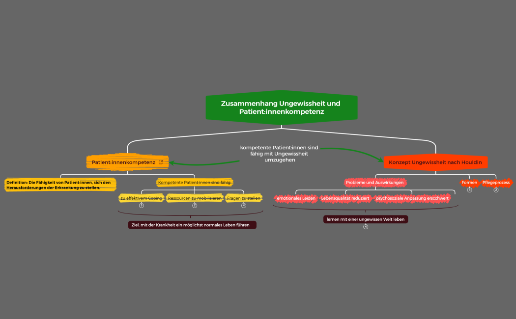 Zusammenhang Ungewissheit und Patientinnenkompetenz