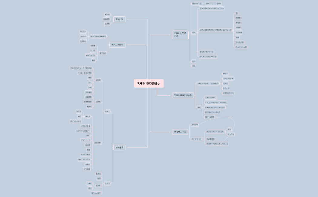 9月下旬に引越し