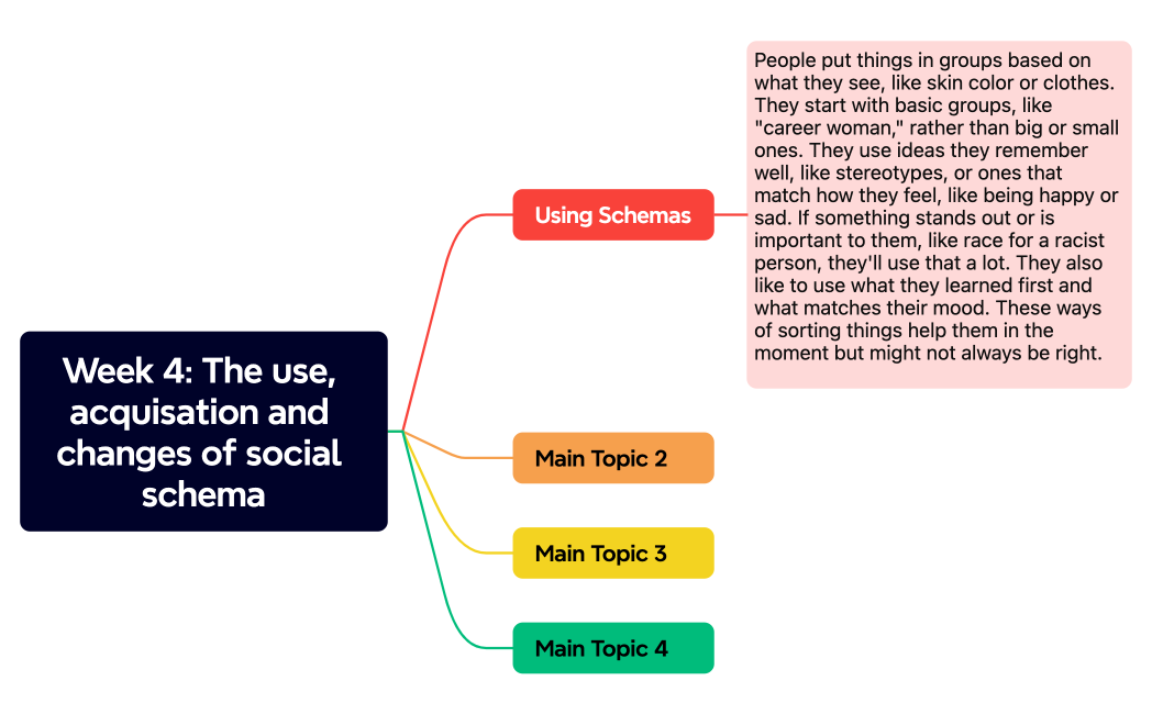Week 4 The use, acquisation and changes of social schema