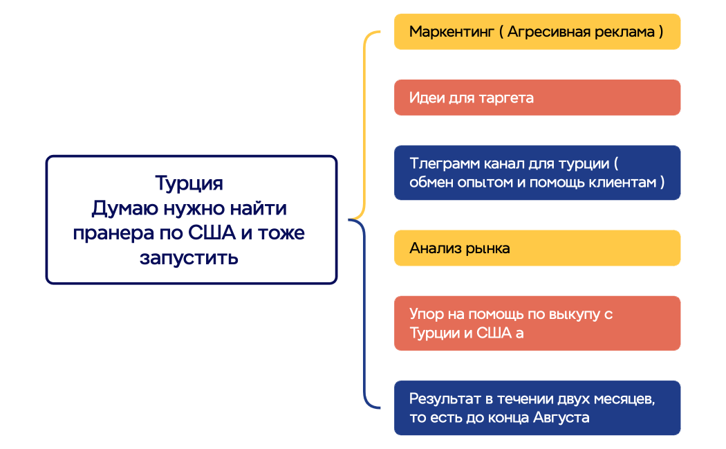 Турция Думаю нужно найти пранера по США и тоже запустить 
