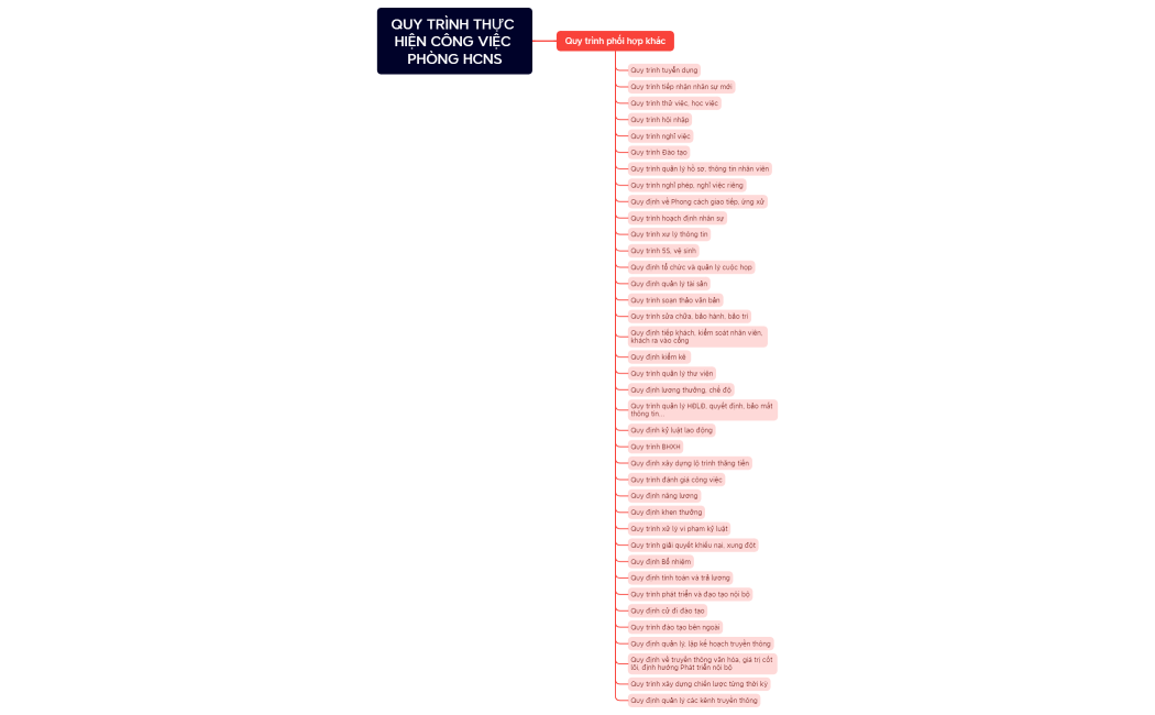QUY TRÌNH THỰC HIỆN CÔNG VIỆC PHÒNG HCNS