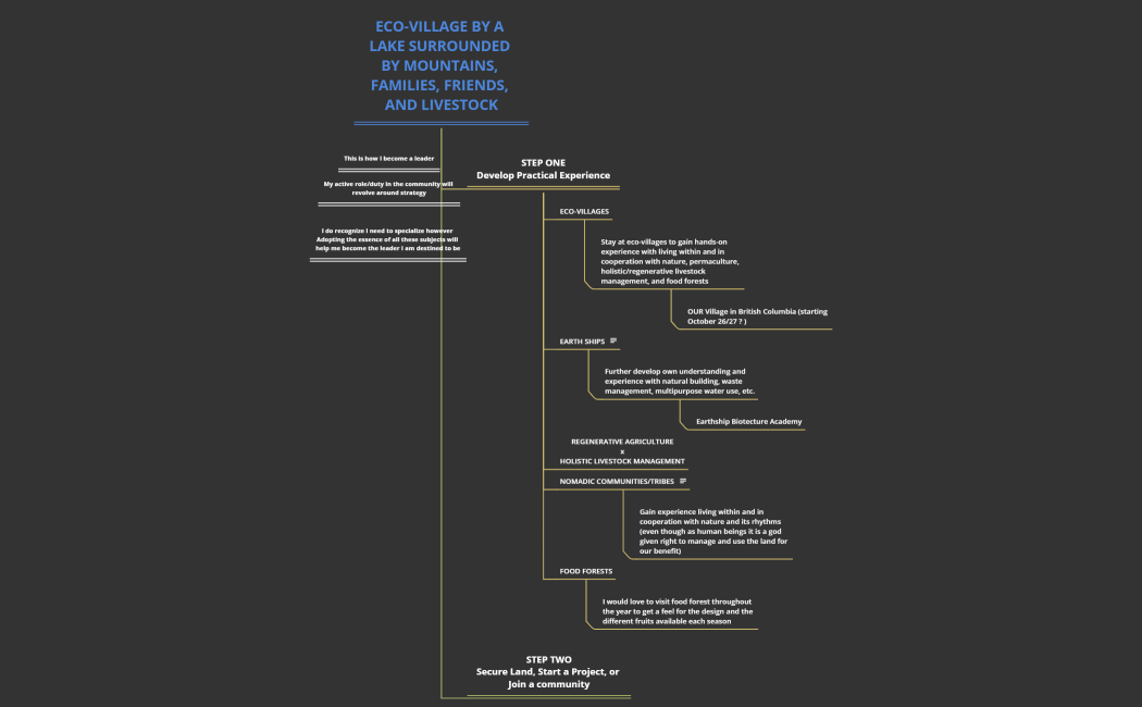 ECO-VILLAGE BY A LAKE SURROUNDED BY MOUNTAINS, FAMILIES, FRIENDS, AND LIVESTOCK