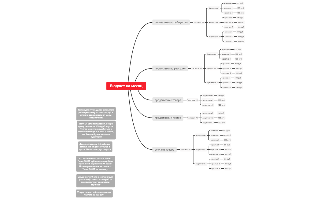 Расчет бюджета Иммуно шоп