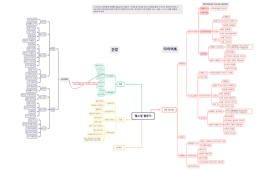 헬스업 챌린지 마인드맵 작성
