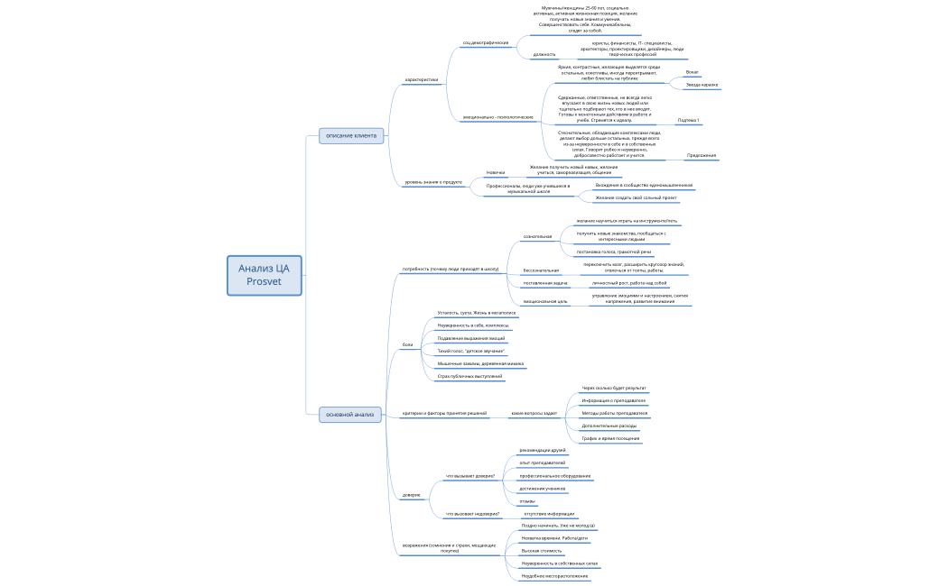 Анализ ЦА Prosvet