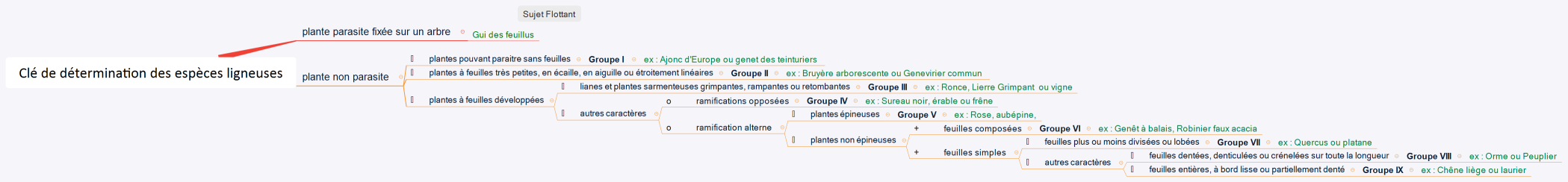 Clé de détermination des espèces ligneuses