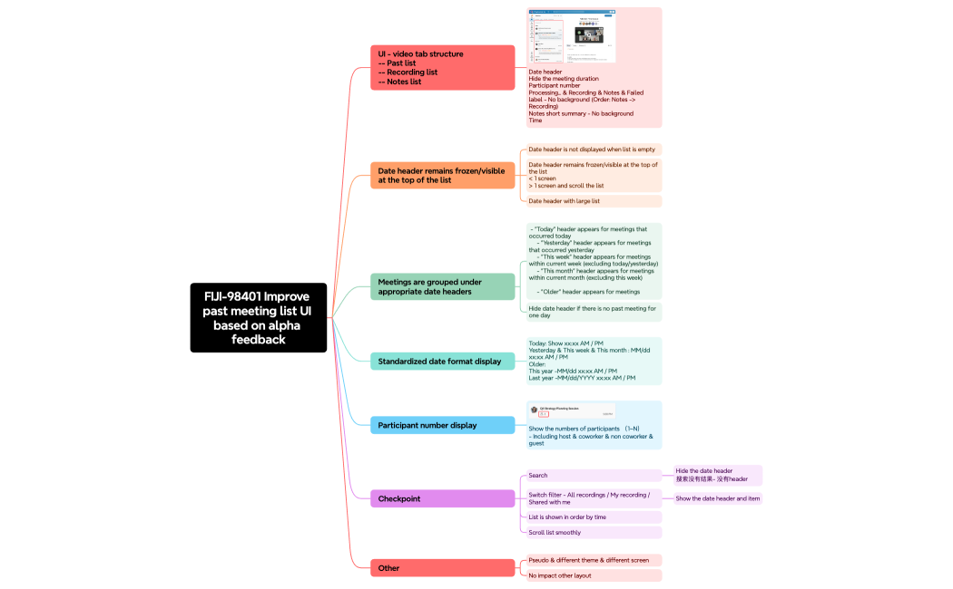 FIJI-98401 Improve past meeting list UI based on alpha feedback