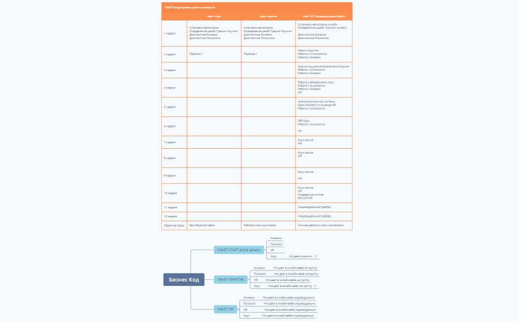 Бизнес Код сырая структура