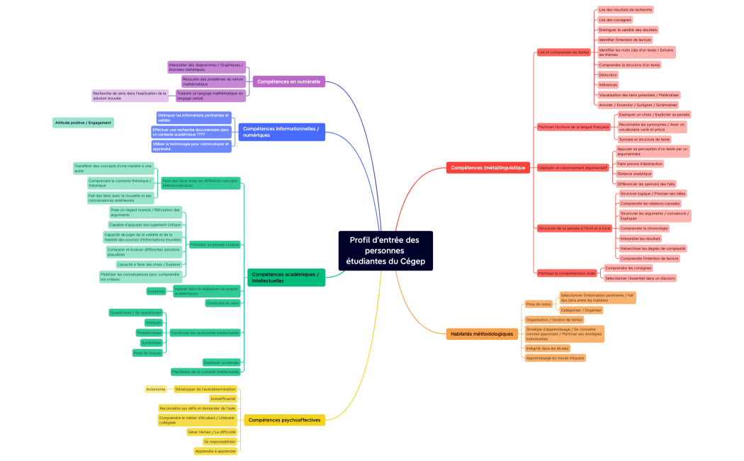 Profil d'entrée des personnes étudiantes du Cégep.xmind