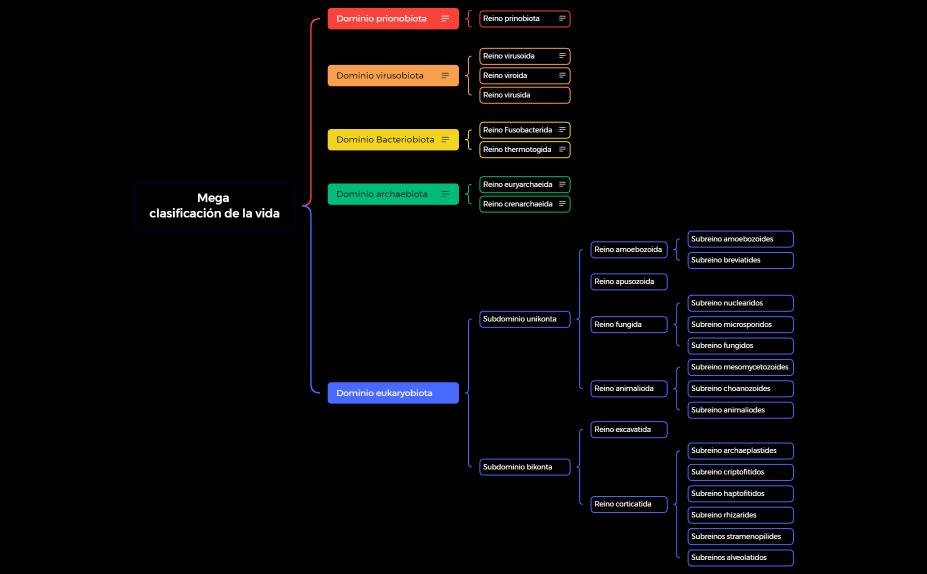Mega  clasificación de la vida.xmind