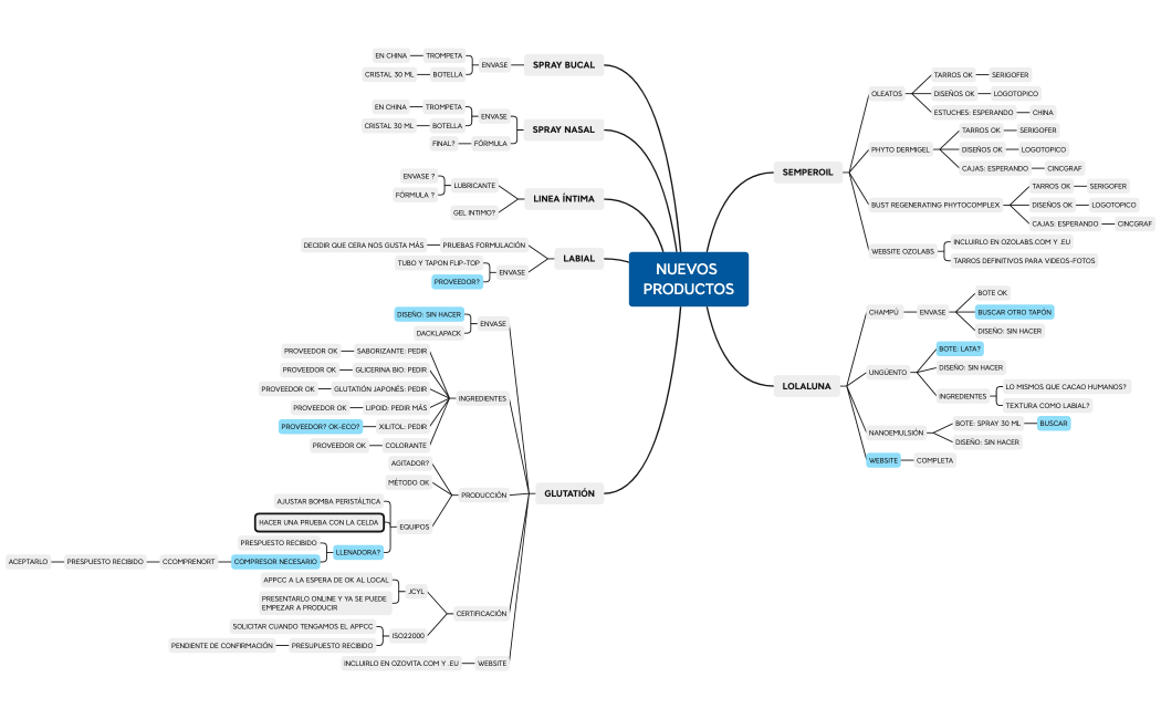 NUEVOS PRODUCTOS- PENDIENTES