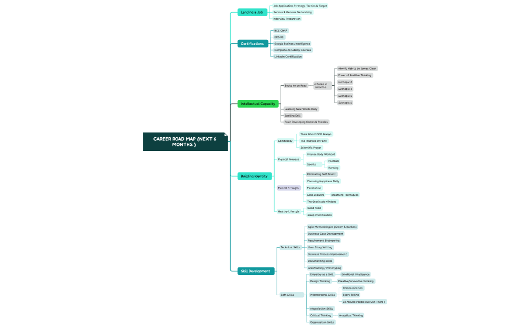 career Road Map (Next 6 months )  